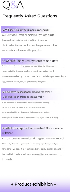 HANVIVA Retinol Eye Cream Collagen Wrinkle Eye Cream Wrinkle Improvement Eye Cream Eye Wrinkles Under Eyes Dark Circles Fat Removal Essence Vitamin Whitening Eye Lifting Elasticity Care Moisture Cream, 20g, 1ea