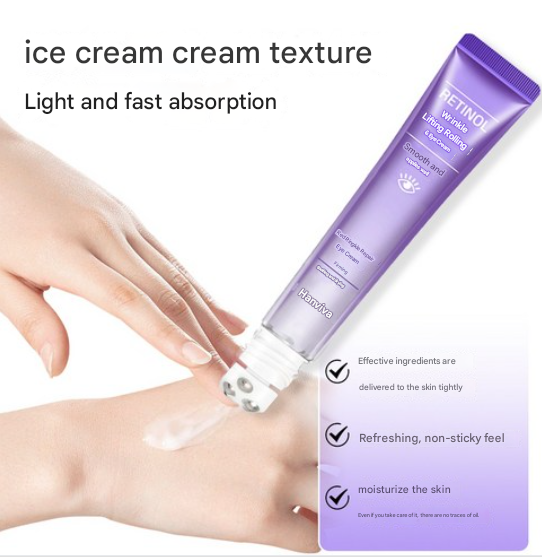 HANVIVA Retinol Eye Cream Collagen Wrinkle Eye Cream Wrinkle Improvement Eye Cream Eye Wrinkles Under Eyes Dark Circles Fat Removal Essence Vitamin Whitening Eye Lifting Elasticity Care Moisture Cream, 20g, 1ea
